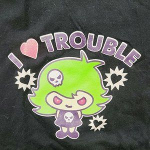 Vintage Oopsy Daisy Tshirt, I Love Trouble, Womens, Black, Large